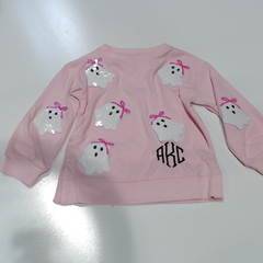 BLOOPER CLOTHING: Monogrammed Kids Sequin Ghost Sweatshirt