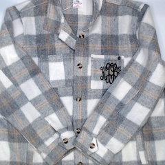 BLOOPER CLOTHING: Monogrammed Fuzzy Shacket