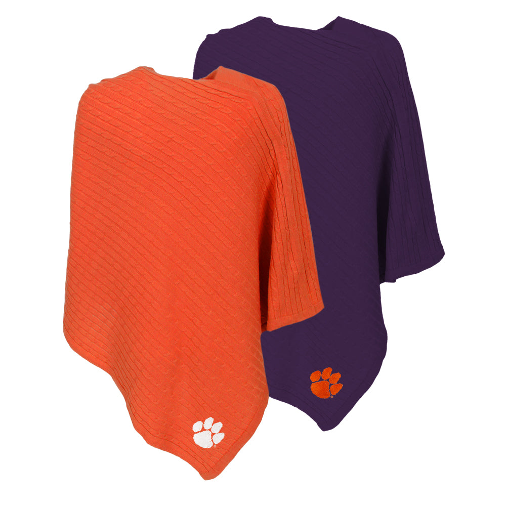 clemson ponchos in orange and purple
