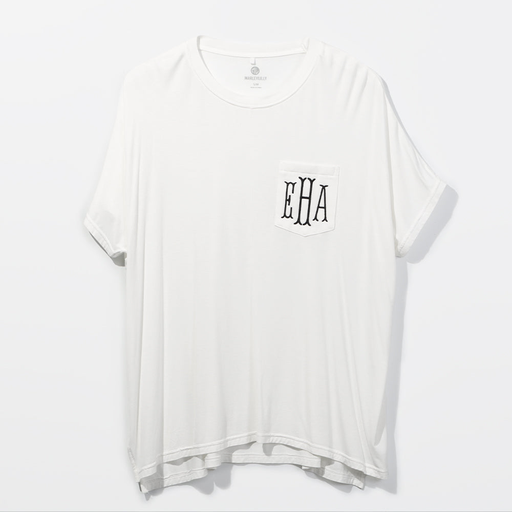 Monogrammed Jersey T-Shirt in White