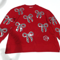 BLOOPER CLOTHING: Monogrammed Sequin Bow Sweatshirt