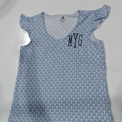 BLOOPER CLOTHING: Monogrammed Ruffle Pajama Top