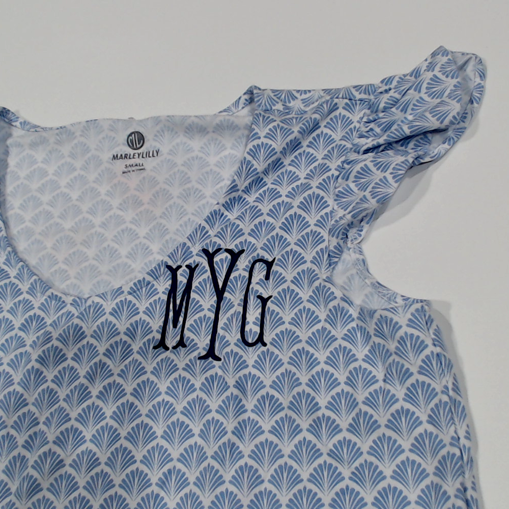 BLOOPER CLOTHING: Monogrammed Ruffle Pajama Top