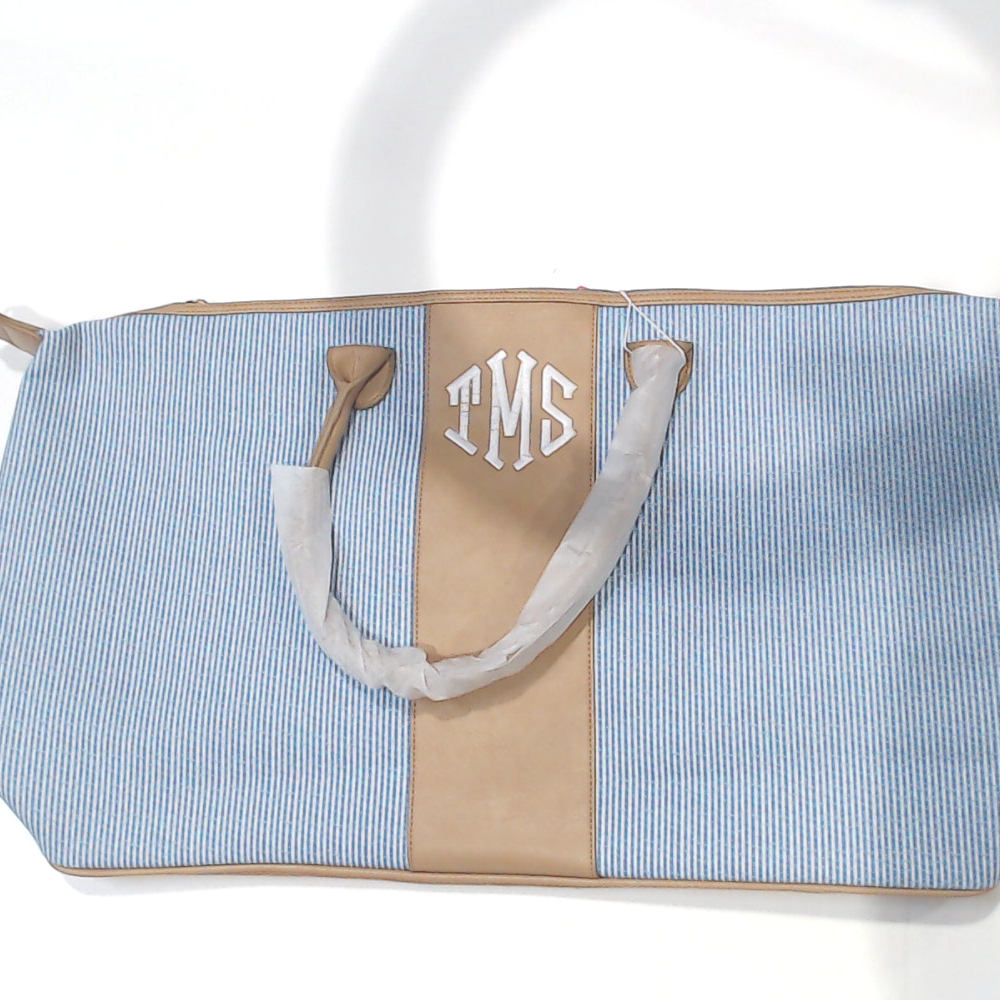 BLOOPER BAG: Monogrammed Seersucker Weekender - Promotional