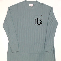 BLOOPER CLOTHING: Monogrammed Waffle Crewneck Sweatshirt
