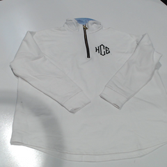 BLOOPER CLOTHING: Monogrammed Quarter Zip Sweatshirt