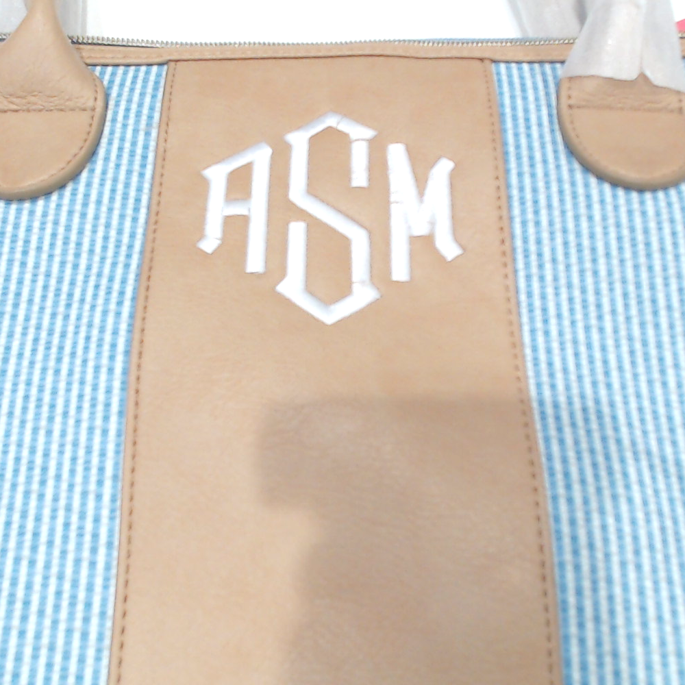 BLOOPER BAG: Monogrammed Seersucker Weekender - Promotional