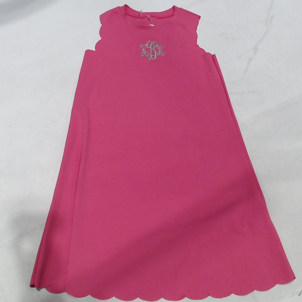 BLOOPER KIDS: Monogrammed Girls Scallop Dress