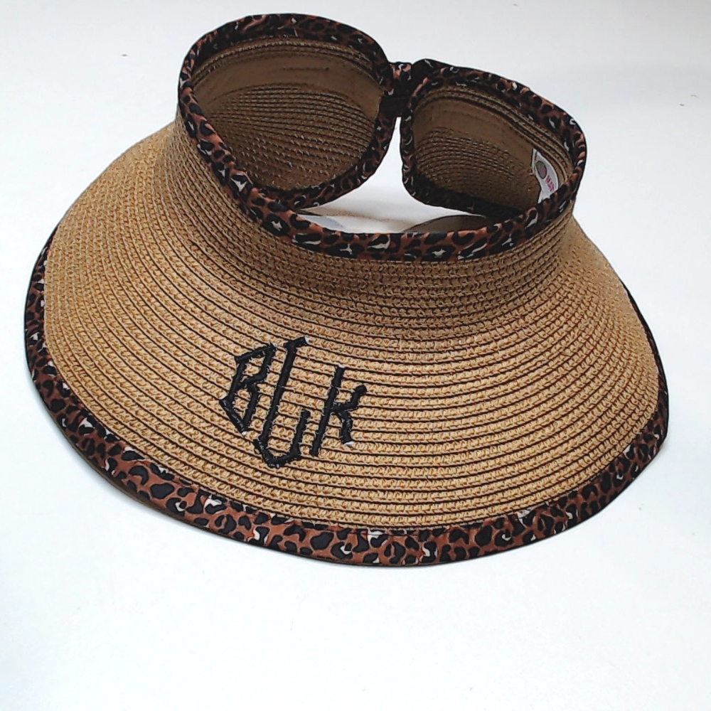 BLOOPER ACCESSORY: Monogrammed Packable Straw Visor