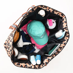 classic cheetah extra large tote bag - inside shot