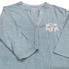BLOOPER CLOTHING: Monogrammed Henley