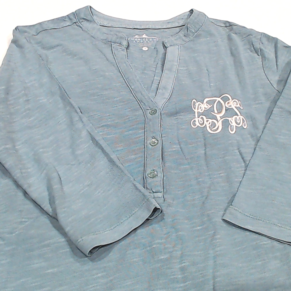 BLOOPER CLOTHING: Monogrammed Henley