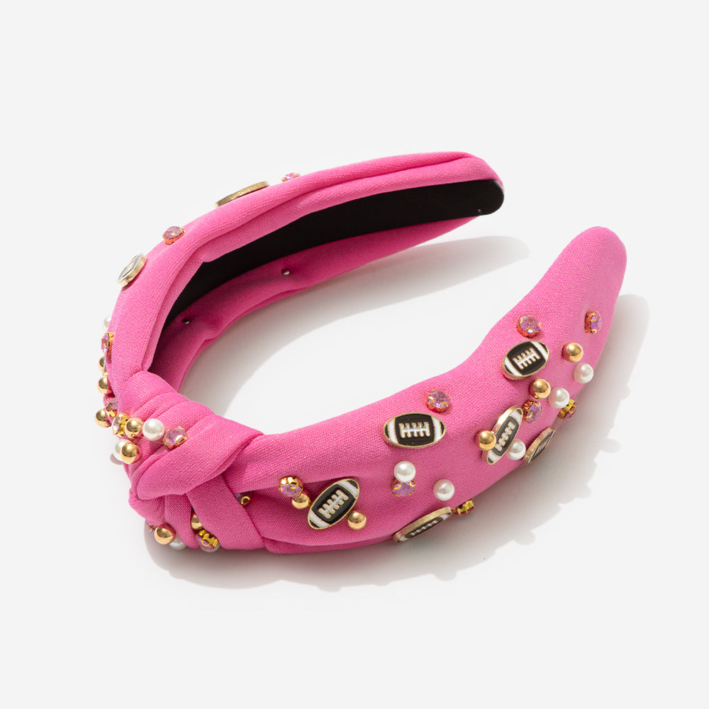 Football Headband in Hot Pink