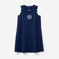 monogrammed girls scallop dress in navy