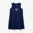 Monogrammed Girls Scallop Dress | Navy