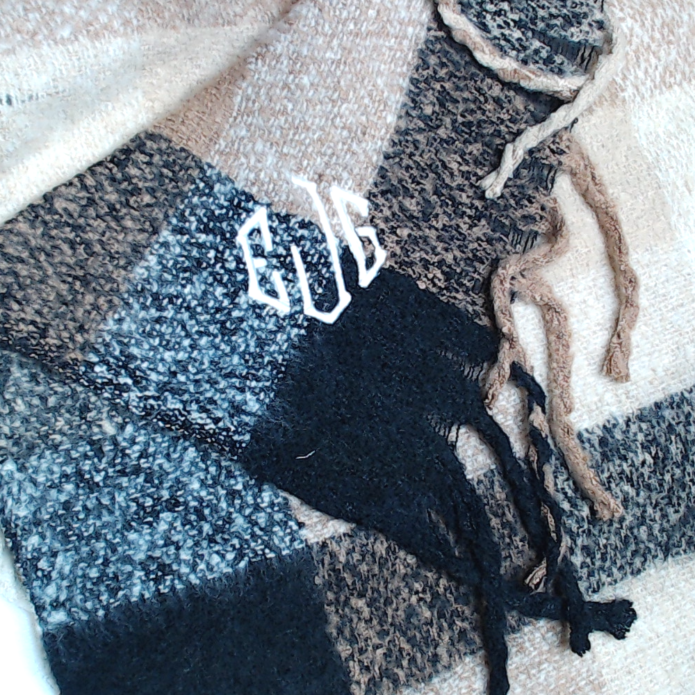 BLOOPER CLOTHING: Monogrammed Plaid Poncho