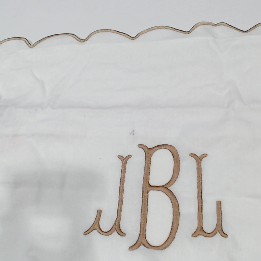 BLOOPER ACCESSORY: Monogrammed Scalloped Pillow Sham