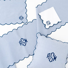 navy seersucker scalloped pillow sham with navy seersucker collection