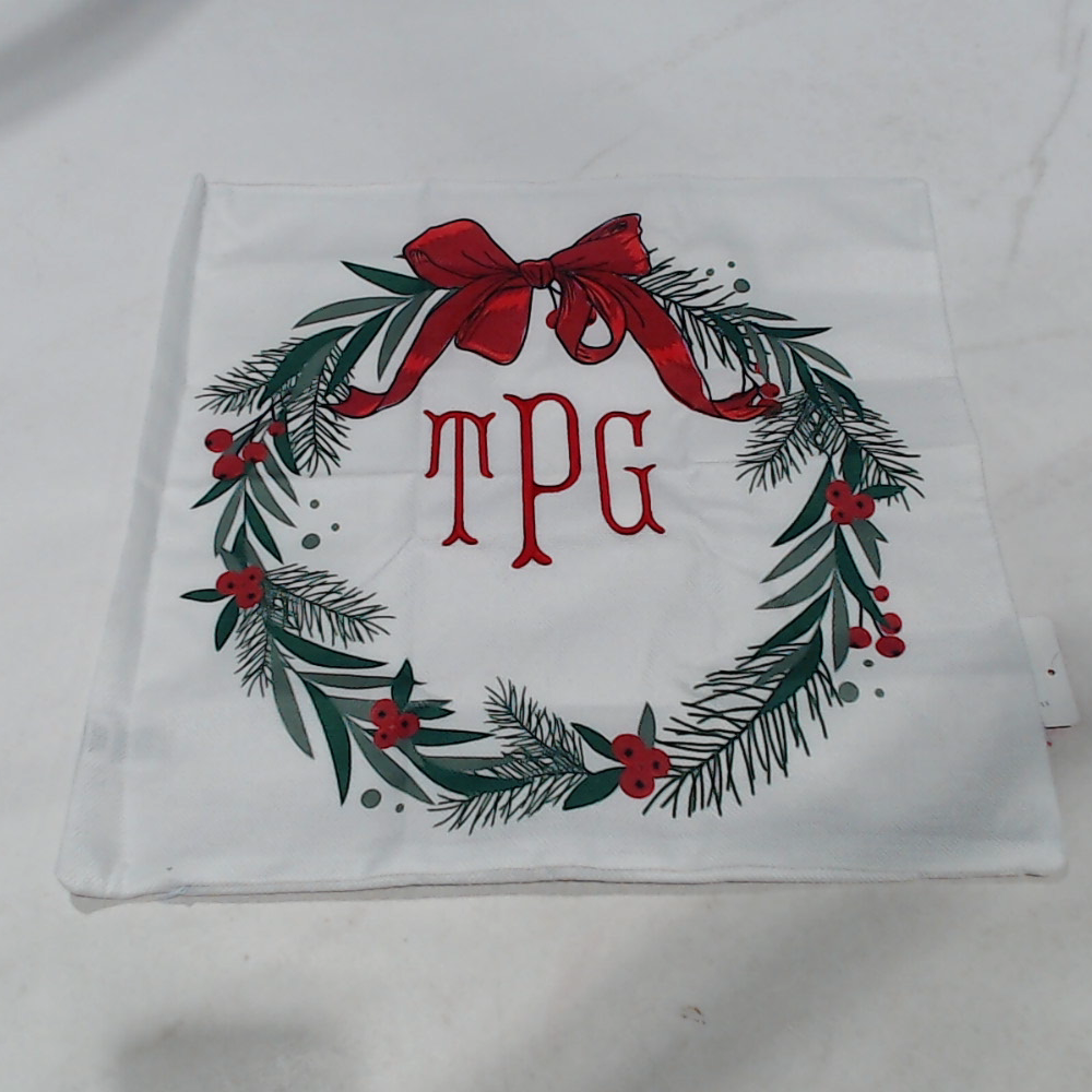BLOOPER ACCESSORY: Monogrammed Christmas Pillow Sham