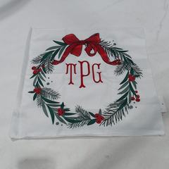 BLOOPER ACCESSORY: Monogrammed Christmas Pillow Sham
