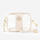 Monogrammed Clear Stadium Crossbody Bag | Bone