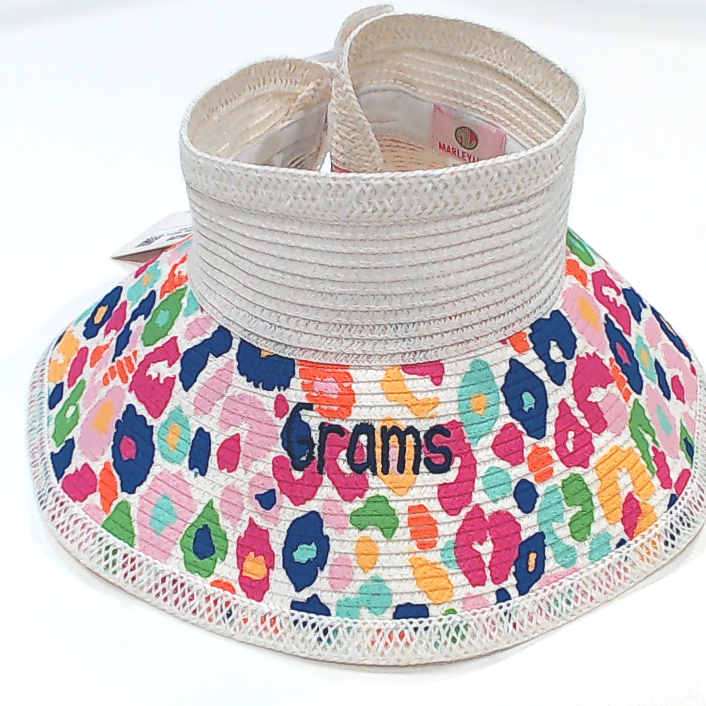 BLOOPER ACCESSORY: Monogrammed Packable Straw Visor