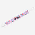 personalized paci clip in coral floral