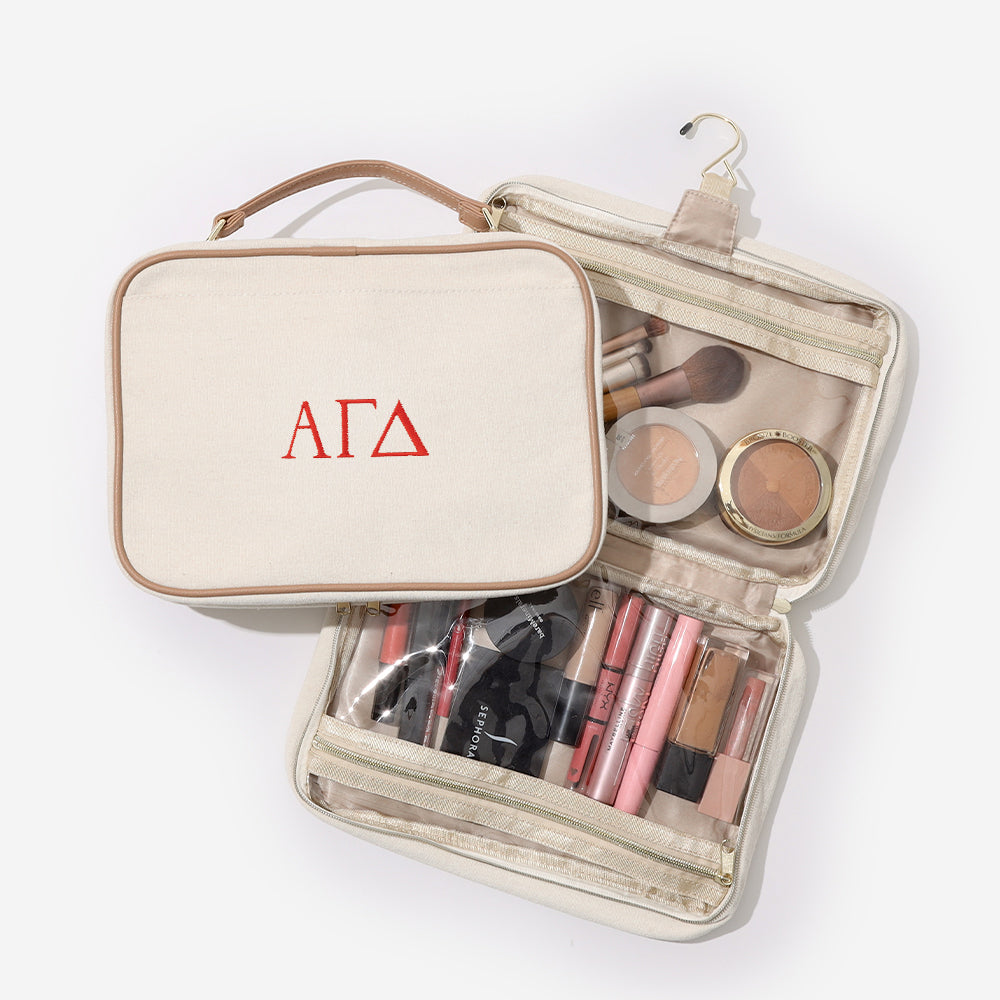 Alpha Gamma Delta Travel Toiletry Bag | Ivory