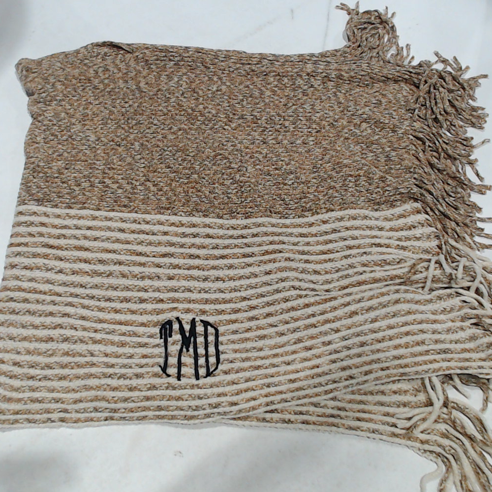 BLOOPER CLOTHING: Monogrammed Striped Chenille Poncho