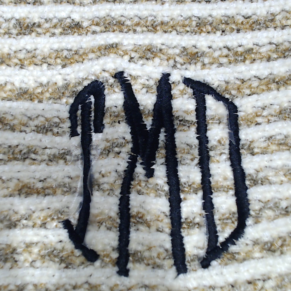 BLOOPER CLOTHING: Monogrammed Striped Chenille Poncho