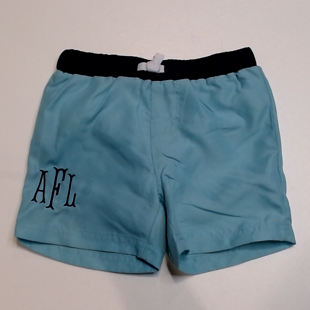 BLOOPER KIDS: Monogrammed Boys Swim Trunks