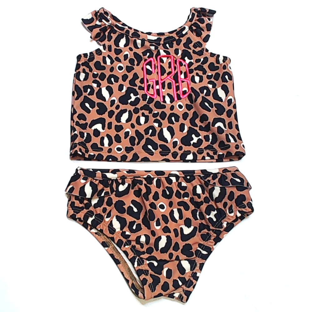 BLOOPER KIDS: Monogrammed Kids Ruffle Tankini