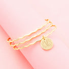 Monogrammed Scalloped Bangle Set | Gold