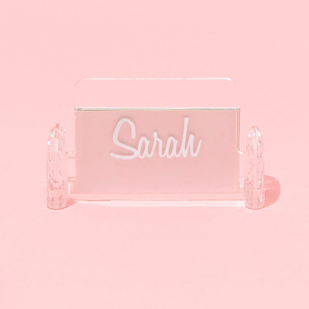 Monogrammed Business Card Holder Stand
