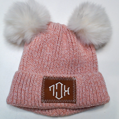 BLOOPER KIDS: Monogrammed Kids Pom Pom Beanie