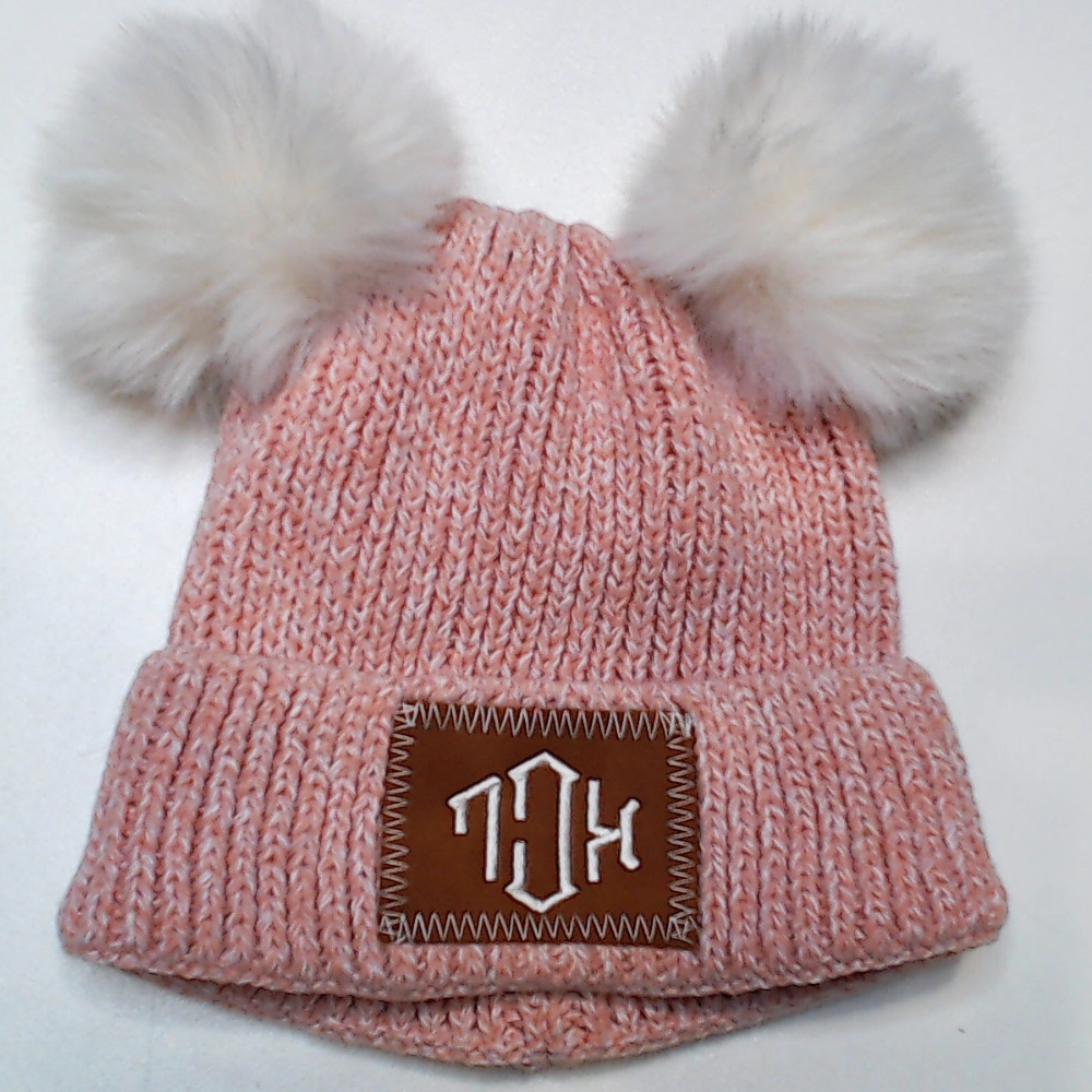 BLOOPER KIDS: Monogrammed Kids Pom Pom Beanie