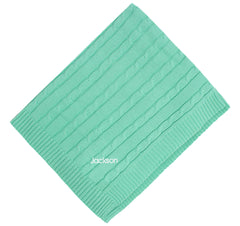 mint monogrammed baby blanket
