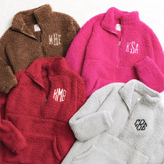 group shot of sherpa pullovers