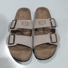 BLOOPER SHOES: Monogrammed Double Strap Sandals