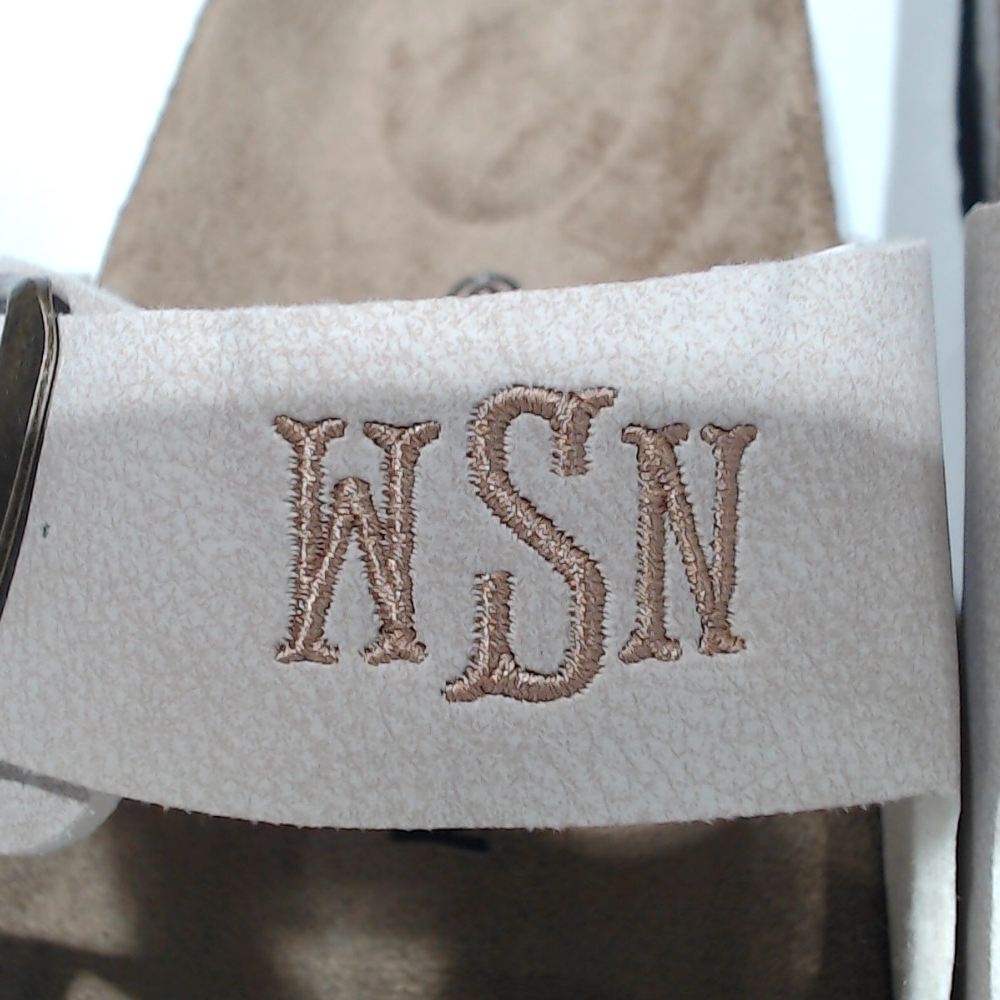 BLOOPER SHOES: Monogrammed Double Strap Sandals