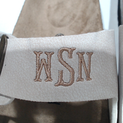 BLOOPER SHOES: Monogrammed Double Strap Sandals