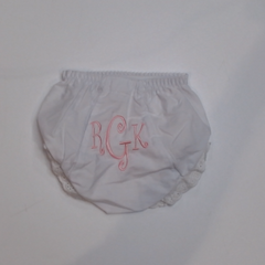 BLOOPER KIDS: Monogrammed White Eyelet Baby Bloomers