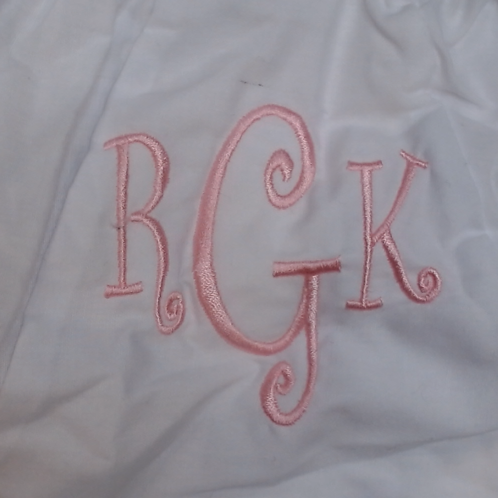 BLOOPER KIDS: Monogrammed White Eyelet Baby Bloomers