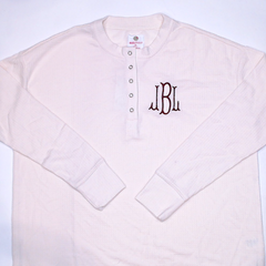 BLOOPER CLOTHING: Monogrammed Waffle Henley Tunic