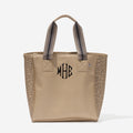 monogrammed purse tote in gold leopard