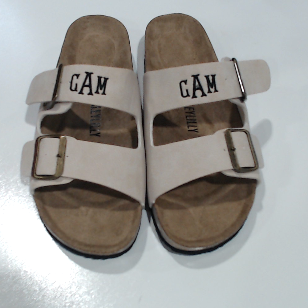 BLOOPER SHOES: Monogrammed Double Strap Sandals