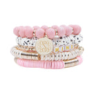 Monogrammed Mini Bracelet Stack | Pink