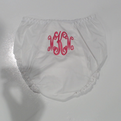 BLOOPER KIDS: Monogrammed White Eyelet Baby Bloomers