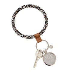 personalized leopard key ring