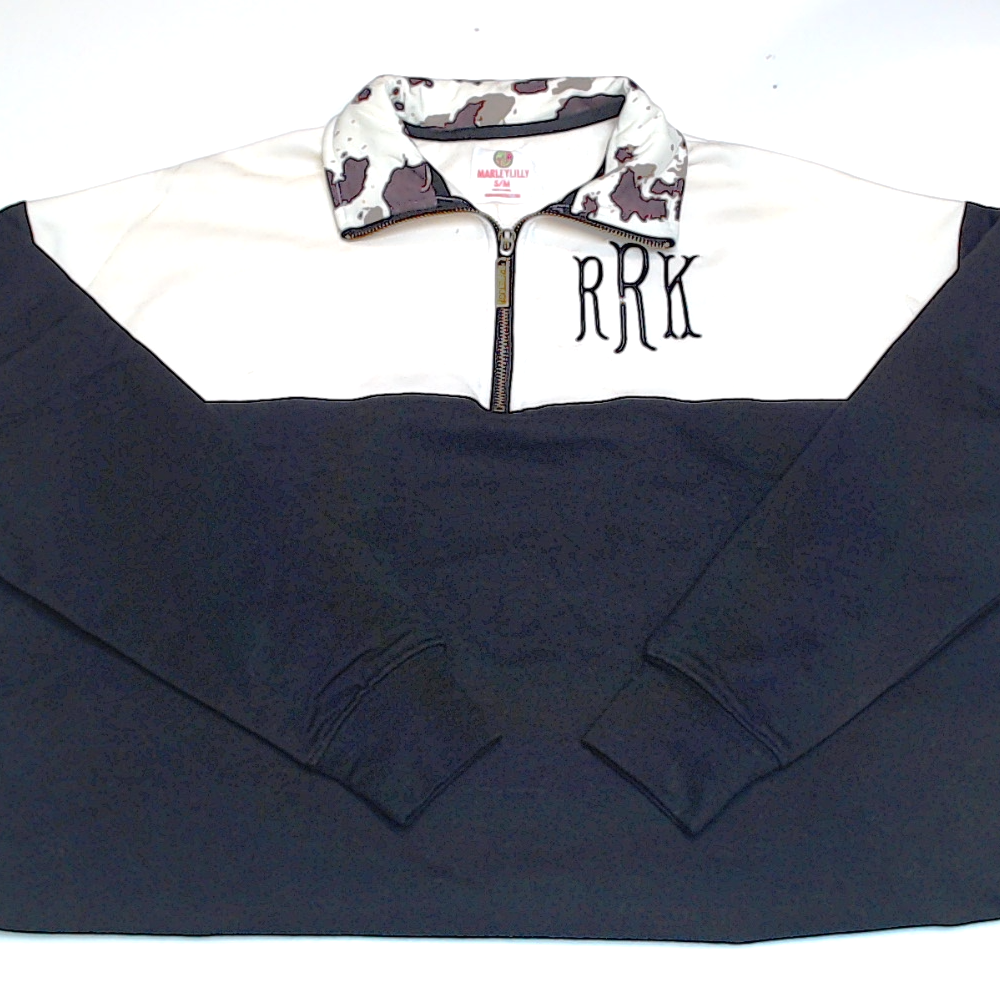 BLOOPER CLOTHING: Monogrammed Quarter Zip Sweatshirt